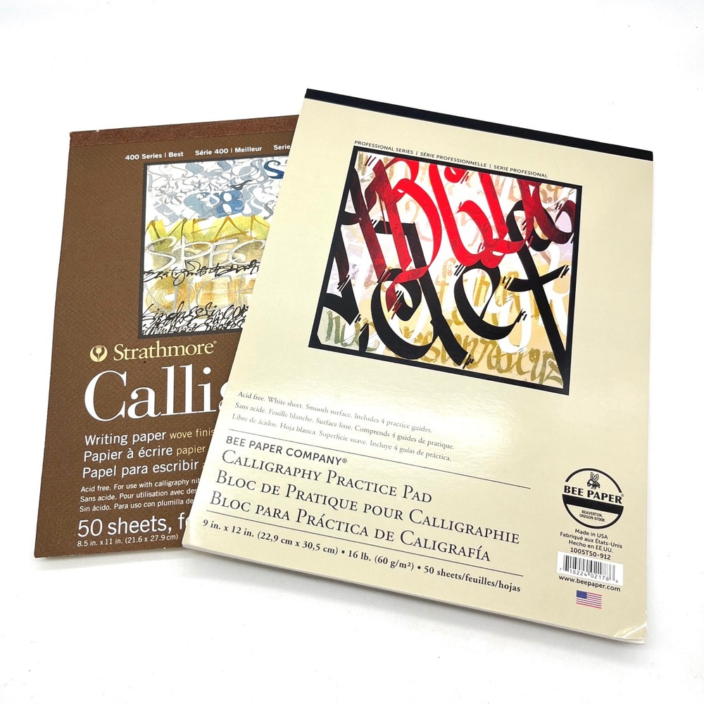 Strathmore Bee Paper Calligraphy Practice Pad Set 8.5x11 9x12‎ 100 Sheets Total